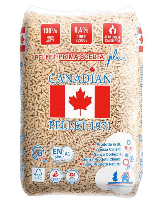 Pellet di abete canadian enplus a1 15 kg 66 sacchi