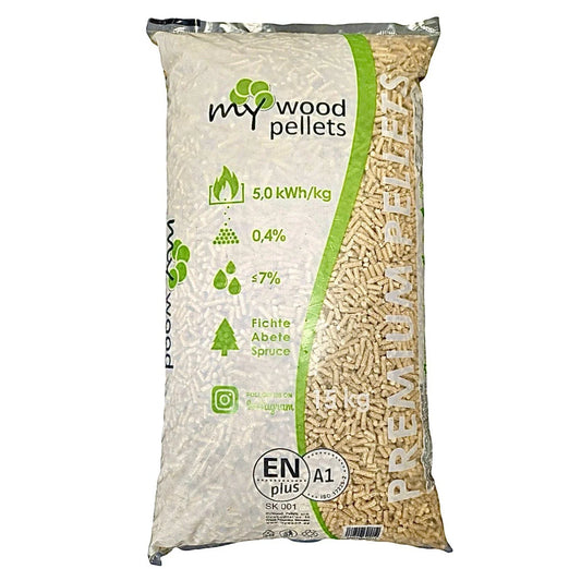 Pellet mywood 15 kg abete bianchissimo 70 sacchi